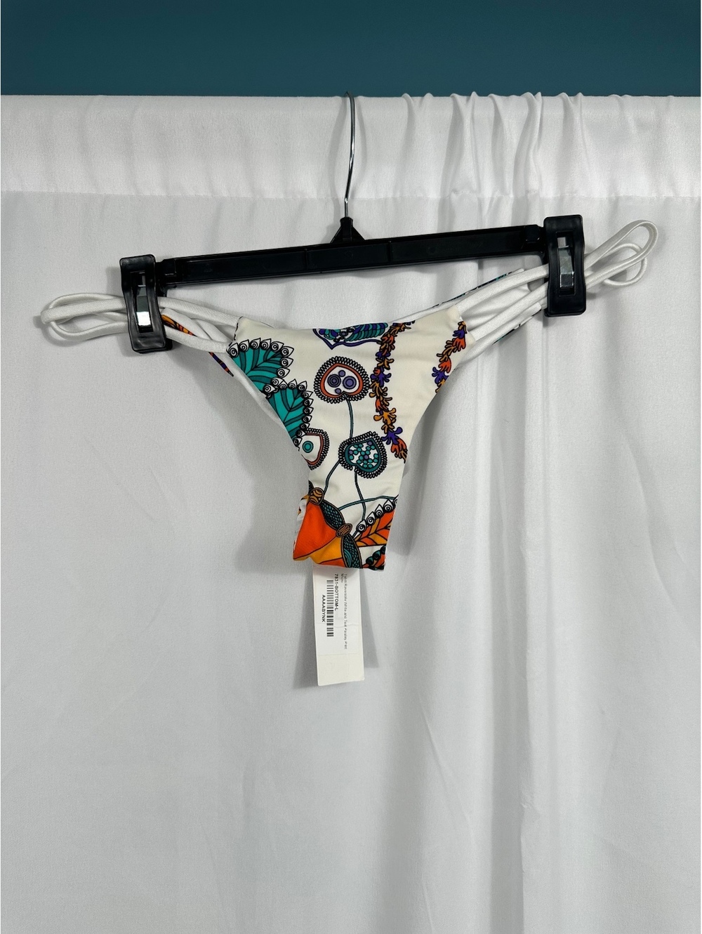Doll and Company Floral Print Bikini Micro Scrunch Bottom Reversible Large